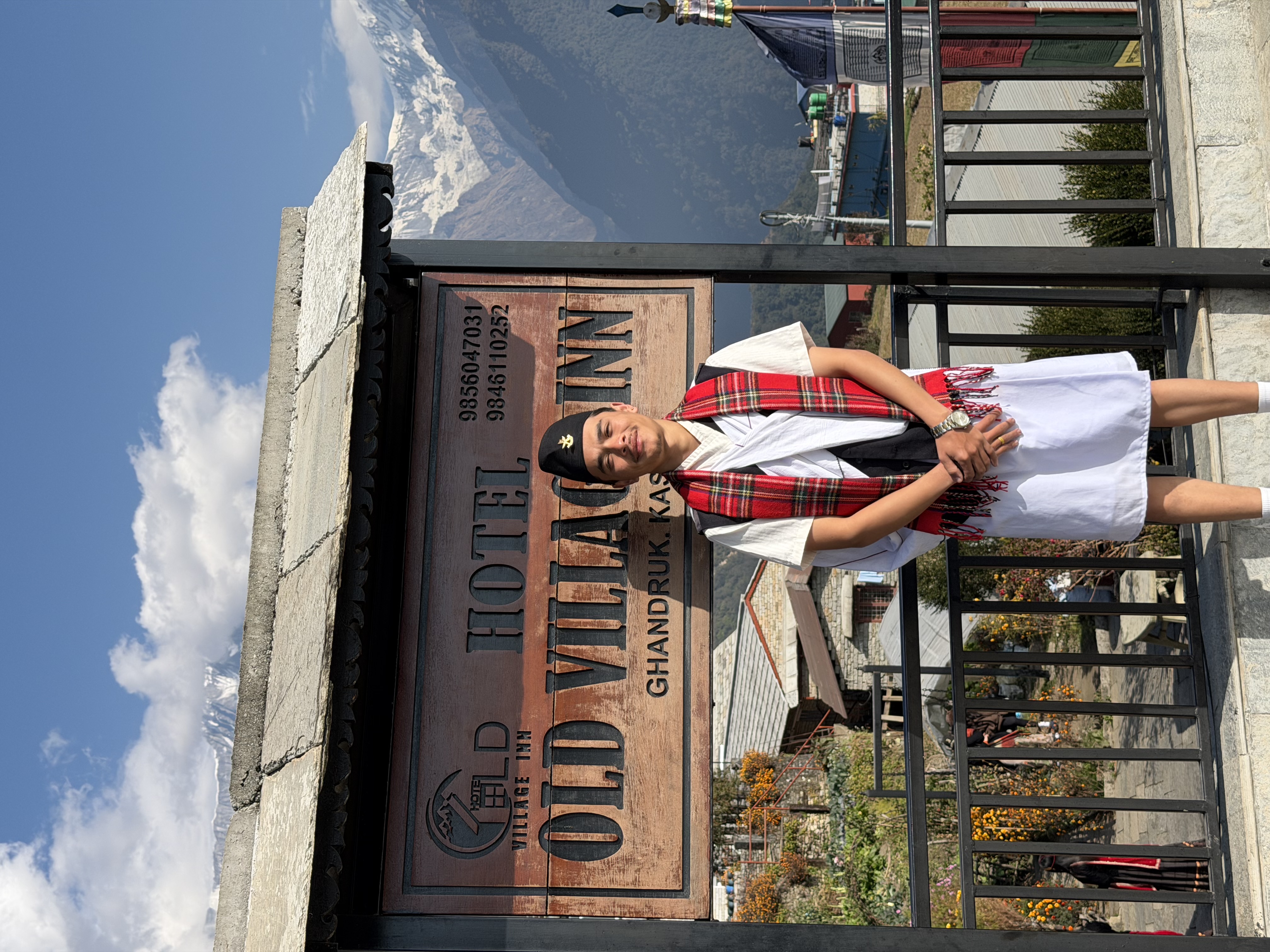 Sanjog AC - Professional portrait in traditional Nepali attire at Ghandruk, Kashmir